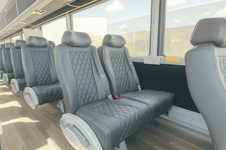 interior of Coach Bus Detroit charter bus