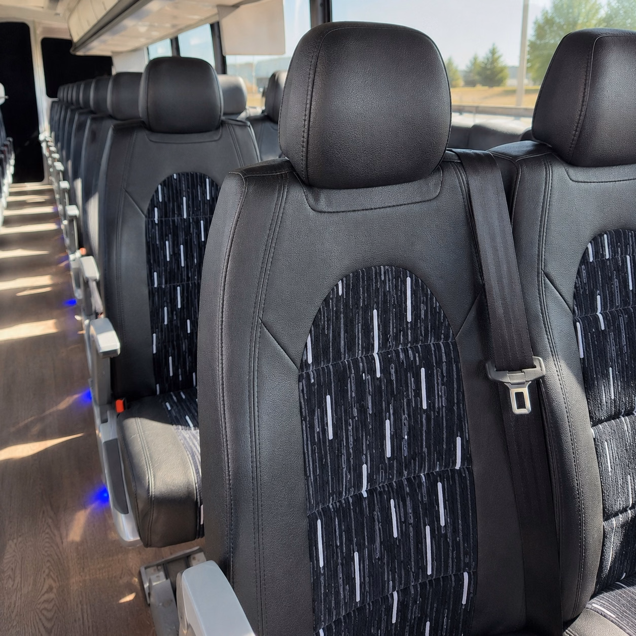 detroit charter bus interior