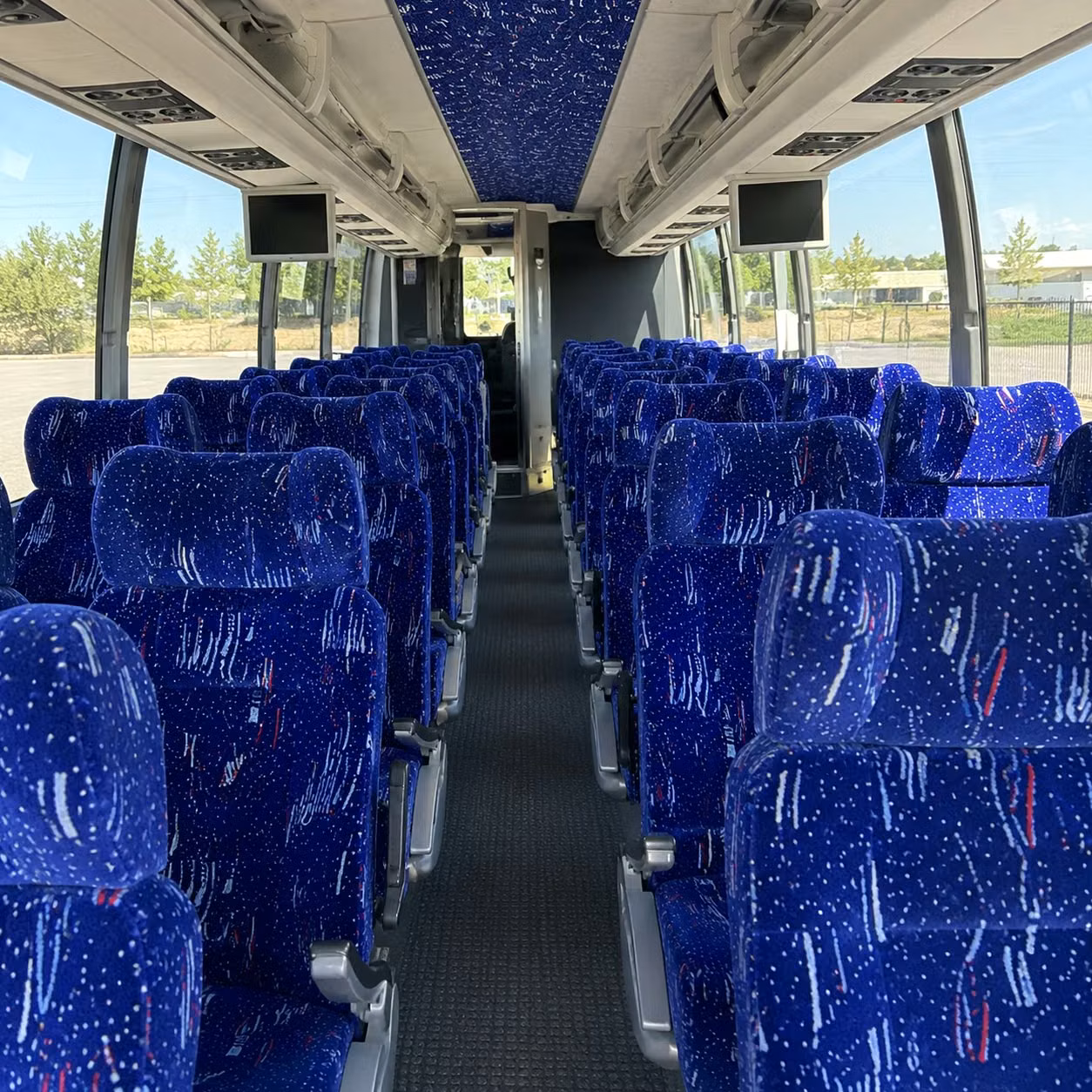 detroit charter bus rental interior